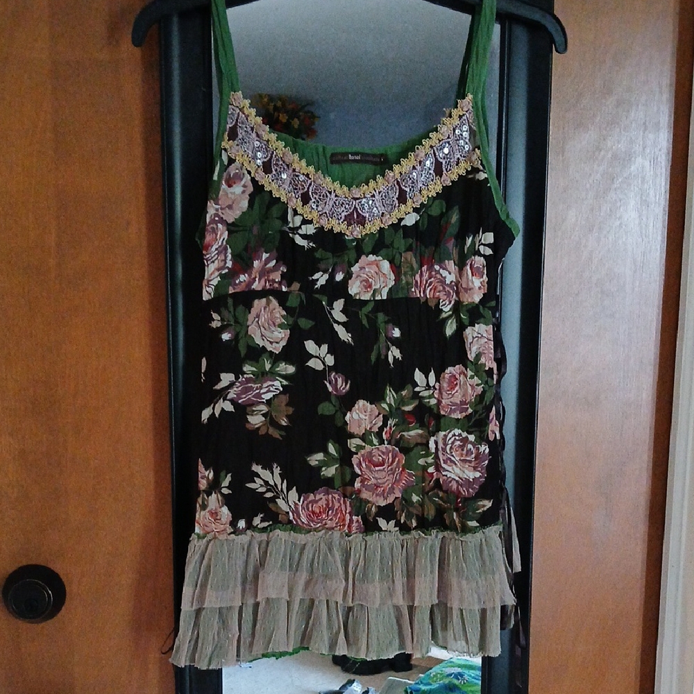 Vintage Y2K 90s Boho Romantic Hazel Anthropologie Corset Fairycore Tank Top S